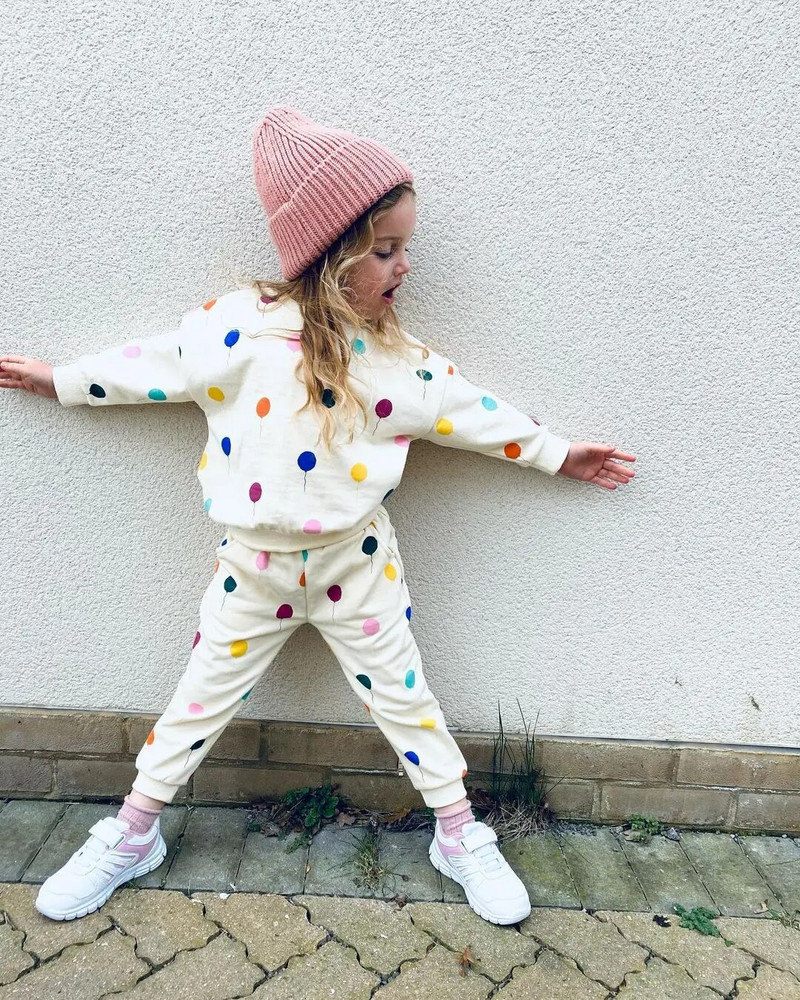 Bērnu džemperis uzvalks karikatūra Apģērbi Mētelis+Bikses 2gab Komplekts Zīdaiņu Zēni Apģērbi Meitenes Rudens Ikdienas Sports Mazuļu Meiteņu Apģērbi