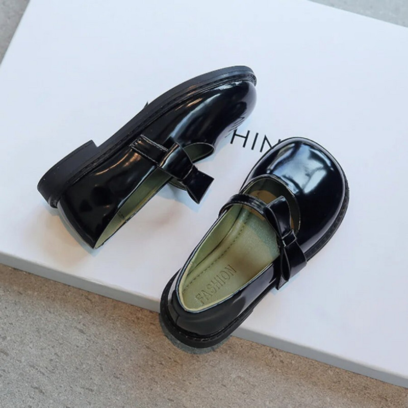 Σχολικά παπούτσια για κορίτσια Άνοιξη/Φθινόπωρο Νέα μόδα Παιδικά μαλακά άνετα δερμάτινα παπούτσια ρετρό παπιγιόν Παιδικά παπούτσια Mary Jane