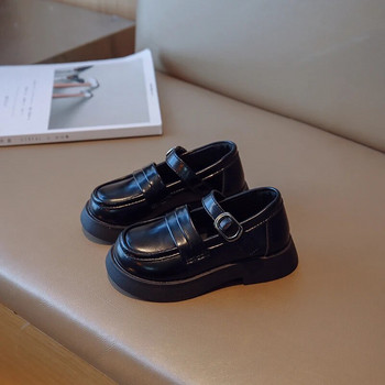 Φθινοπωρινά παπούτσια για κορίτσια Μαλακό Pu Δερμάτινο Μαύρο Biege Συνοπτικό Παιδικό Επίπεδο Παιδικό Στιλ Hook-Loop 23-36 Trendy Flexiable Children Mary Janes