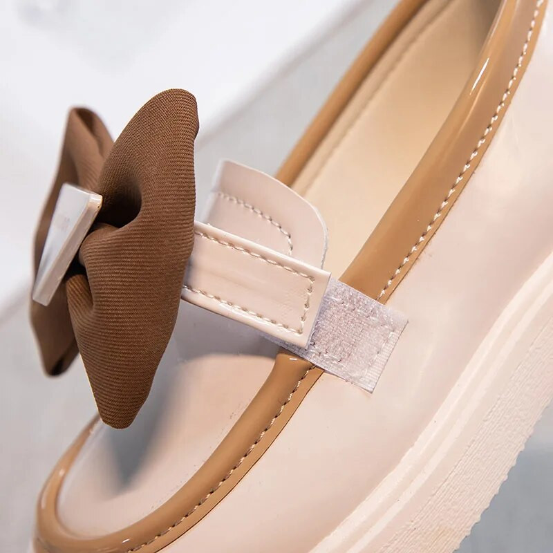 Lastejalatsid Tüdrukute Kingad Armsad Bowknot Tüdrukute Loafers PU-nahast Printsessikingad Pehme tallaga jalatsid Tüdrukutele