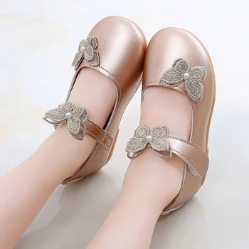 2-12 години Детски кожени обувки Удобни красиви обувки на принцеса за момичета с пеперуди за сватбено тържество Детски единични обувки