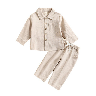 ma&baby 6M-4Y Copil Sugar Copil Bebeluș Băiat Fată Seturi de haine Cămașă cu mânecă lungă cu nasturi Topuri Pantaloni Ocazional ținute de primăvară de toamnă