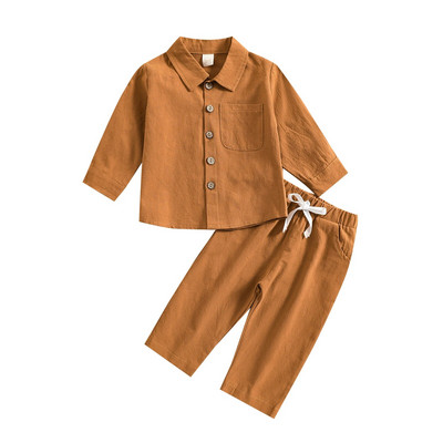 ma&baby 6M-4Y Copil Sugar Copil Bebeluș Băiat Fată Seturi de haine Cămașă cu mânecă lungă cu nasturi Topuri Pantaloni Ocazional ținute de primăvară de toamnă