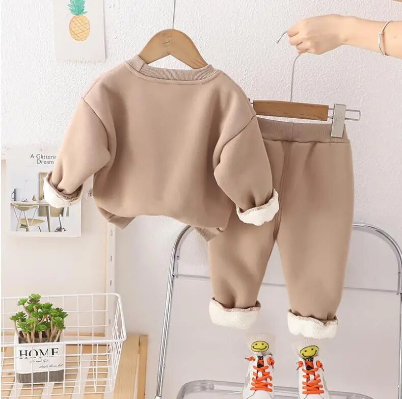 Mazuļu zēnu apģērbu komplekti rudens ziemas lāča pulovers ar garām piedurknēm vilnas džemperi Mētelis un bikses Ziemassvētku mazuļu bērnu tērpi