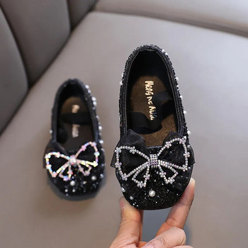 Пролетни детски дантелени обувки с панделка Принцеса обувки за момичета с цветни пайети Кожени обувки Нови детски сватбени обувки с мека подметка Обувки за изпълнение