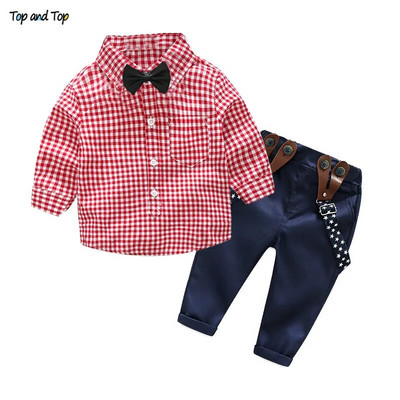 Ülemised ja parimad väikelasteülikonnad Beebipoiste riided 2018 Vastsündinud poiste riiete komplekt Imikurõivad Härrasmeeste ülikond särk + püksid