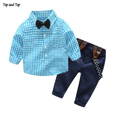 Ülemised ja parimad väikelasteülikonnad Beebipoiste riided 2018 Vastsündinud poiste riiete komplekt Imikurõivad Härrasmeeste ülikond särk + püksid