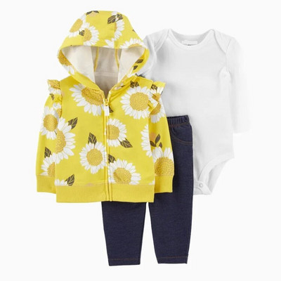 3daļīgs drēbju komplekts jaundzimušā zēna dzīvnieku modeles flīsa jaka ar garām piedurknēm+kokvilnas bikses+pelēkas bikses rudens ziemas tērps