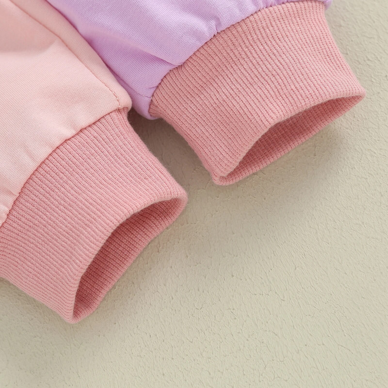 Pudcoco väikelapse beebi poiss tüdruku sügisriided kontrastvärvi pikkade varrukatega pullover elastsed vööpüksid 2 tk soe riietus 0-3T