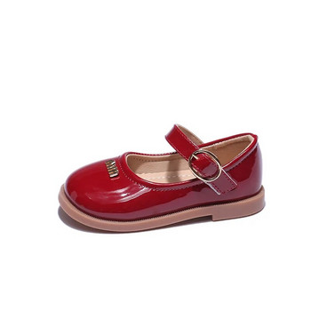 Модни обувки за момичета Детски кожени обувки за малка принцеса за сватбено тържество Студентски рокли за представление Черни бежови червени