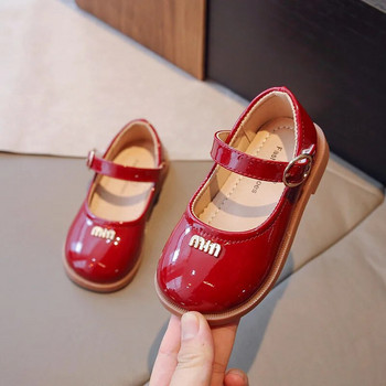 Модни обувки за момичета Детски кожени обувки за малка принцеса за сватбено тържество Студентски рокли за представление Черни бежови червени