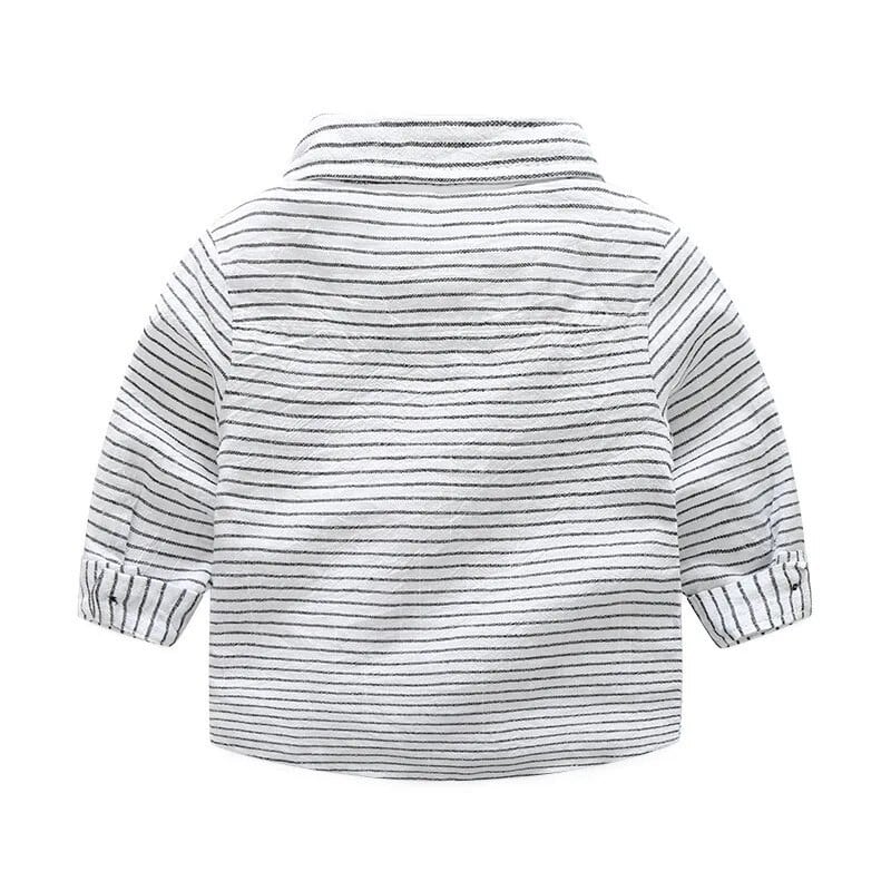 2 ΤΕΜ/3-24 Μήνες/Άνοιξη Φθινοπωρινή Βρεφική Στολή Αγόρια Ρούχα Σετ Κουστούμι Gentleman ριγέ βαμβακερό μπλουζάκι φιόγκο+παντελόνι Νεογέννητα ρούχα BC1625