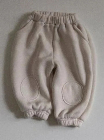 2023 Зимен нов бебешки плюс кадифен дебел комплект топли дрехи Бебешки ежедневни суичъри с джоб Екипировки Детски момчета Поларени панталони Костюм