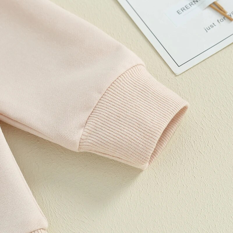 Vaiko berniuko rudeniniai drabužiai su raidėmis ilgomis rankovėmis megztinis, elastingos juosmens kelnės, 2 vnt. šilta apranga