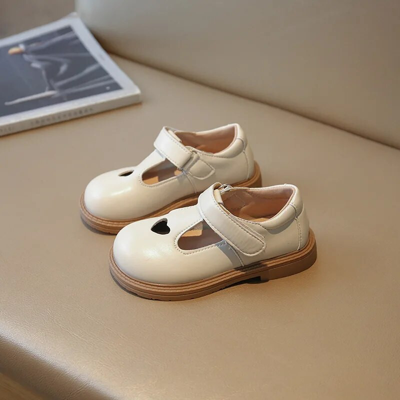 Ādas apavi meitenēm Britu stila princešu apavi Modes dobi, elpojoši ikdienas bērnu apavi Chaussure Enfant Fille