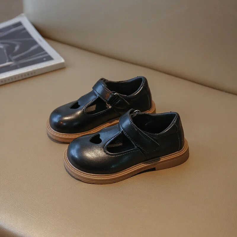 Ādas apavi meitenēm Britu stila princešu apavi Modes dobi, elpojoši ikdienas bērnu apavi Chaussure Enfant Fille