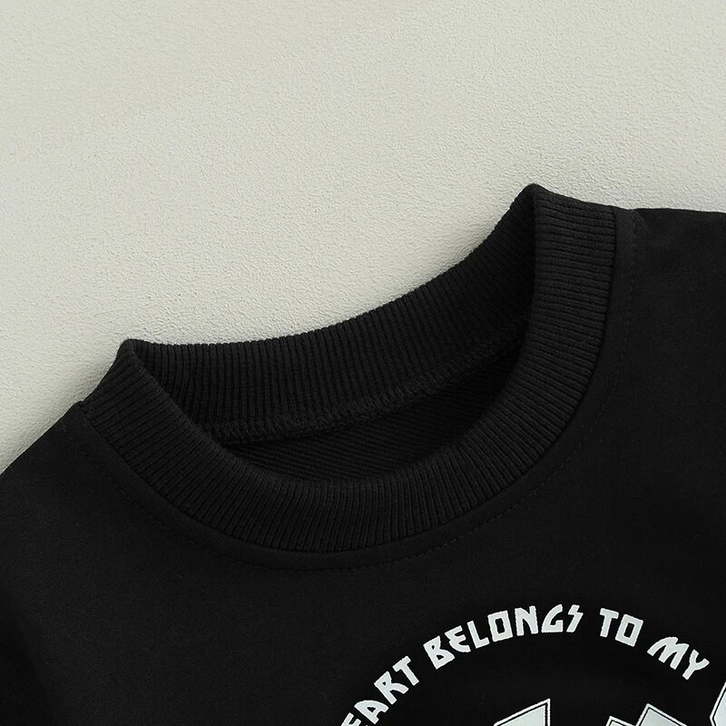 SUNSIOM Baby Boys Φθινοπωρινά Σετ Μακρυμάνικα Γράμματα Crew Λαιμόκοψη Φούτερ με ελαστική μέση Φούτερ Βρεφικά ρούχα