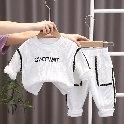 Mazuļu zēnu grezni apģērbi, mazuļu tērpi, multfilmas, džemperis ar garām piedurknēm, kapuciņi, topi un bikses, 2 gab., bērnu zīmolu apģērbu komplekti