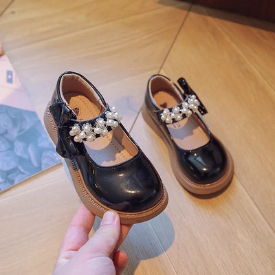 туфли для девочки Modes ādas apavi meitenēm pavasarīgi saldie princešu apavi Jauni britu dimanta apavi ar mīksto zoli, daudzpusīgi bērnu apavi아기 신발