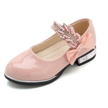 Деца Деца Бебешки момичета Кожени обувки на цветя Единично меко дъно Обувки за танцова принцеса 2023 Пролет Есен Студентски детски обувки