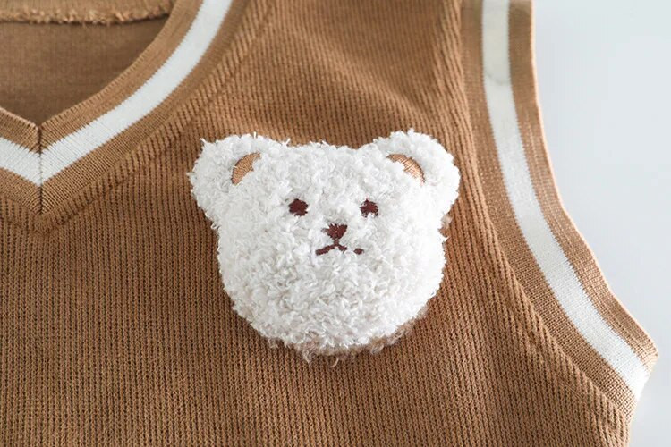 Rietumu bērnu dizaineru zēnu tērpu komplekts 2023. gada karikatūras veste + rūtaini krekli + bikses, 3 gab. Zēni, zīdaiņu apģērbi, bērni Bebes skriešanas tērpi