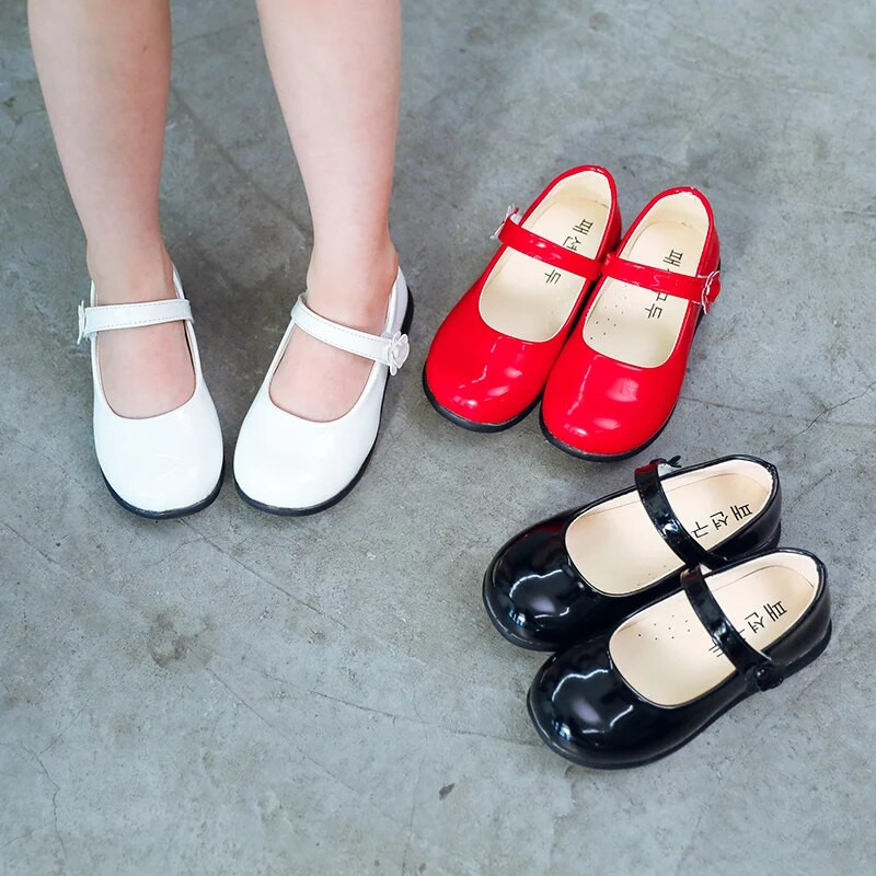 2023. gada pavasaris Jauns Bērnu Meiteņu apavi melni Studentu Ādas Apavi Meiteņu Bērnu Skolas Apavi Melns Sarkans Balts 3 4 5 6 7 8 9 10 15Gads