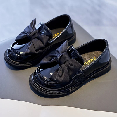 ULKNN Winered Bērnu Dzīvokļi Melni Big Bowknot Kurpes Bērnu dzīvoklis ar Meiteņu Lentēm Platformas Kurpes Studentu Gumijas Skolas Kurpes