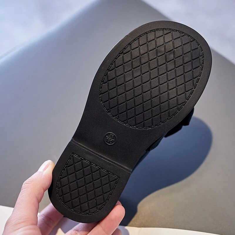 ULKNN Winered Bērnu Dzīvokļi Melni Big Bowknot Kurpes Bērnu dzīvoklis ar Meiteņu Lentēm Platformas Kurpes Studentu Gumijas Skolas Kurpes