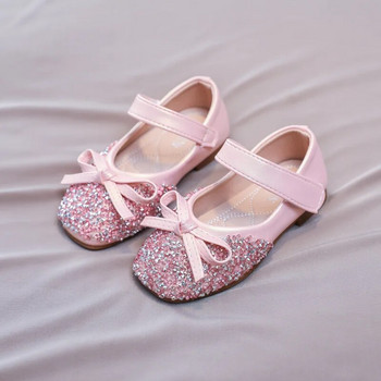 Обувки за бебета и момичета Кожени обувки с равни обувки Принцеса с блестящи кристали Обувки за парти Сватба Сценично представяне Детски обувки за малки деца