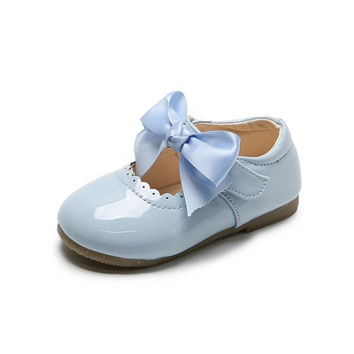 Pantofi pentru fete, de primăvară și toamnă, pentru fetiță, cu fundă minunată, din piele lacuită, pantofi de prințesă, de culoare uni, pantofi de dans placați cu aur pentru copii