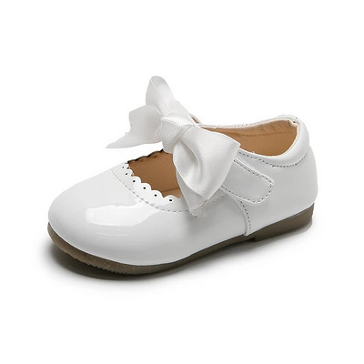 Pantofi pentru fete, de primăvară și toamnă, pentru fetiță, cu fundă minunată, din piele lacuită, pantofi de prințesă, de culoare uni, pantofi de dans placați cu aur pentru copii