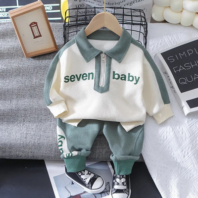 Sügisene lasteriided poisid, uus 2023. aasta kirjatrükk, tõmblukk, pikk varrukas+spordipüksid, 2-osaline komplekt, poistele mõeldud lastekomplekt