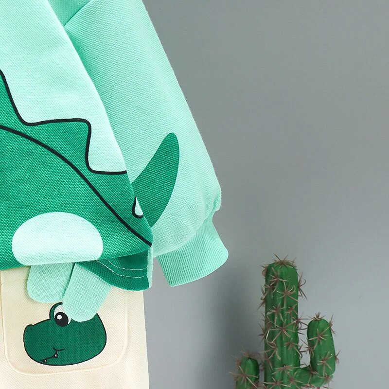 Korejas bērnu apģērbi 2023. gada pavasarī un rudenī, jauni komplekti bērniem 3D multfilmas ar dzīvnieku apdruku Bērnu džemperis ar divdaļīgu komplektu