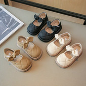 Rudens meitenes Mary Janes šūšanas tauriņš, jauka vienkrāsaina bērnu ādas apavi, plakana āķa cilpa, elpojoša maza bērnu apavi 21-30