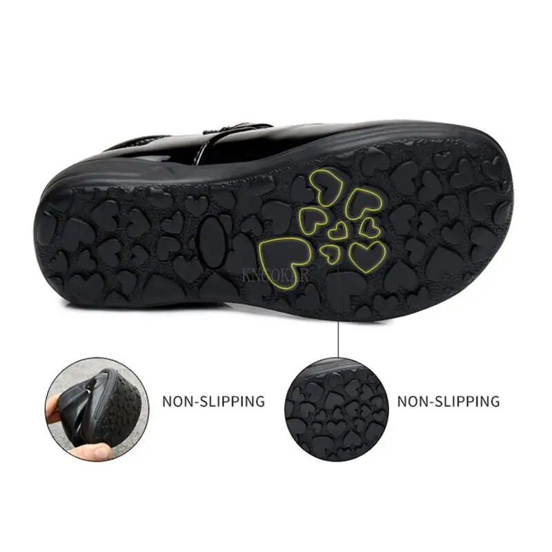 Κορίτσια Δερμάτινα Παπούτσια για Παιδιά PU Δερμάτινα Σχολικά Μαύρα Παπούτσια Πριγκίπισσας Φόρεμα Λουλούδι Γάμος Λευκά Παιδικά Flat Etiquette Παπούτσια