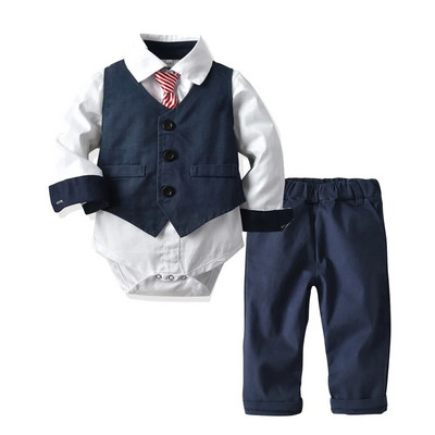 Salopetă pentru băieți Set de îmbrăcăminte Boutique Nou-născut Frumos Cadou de 1-a aniversare Salopetă imprimată Pălărie Set cu funde Tinute nuntă pentru copii