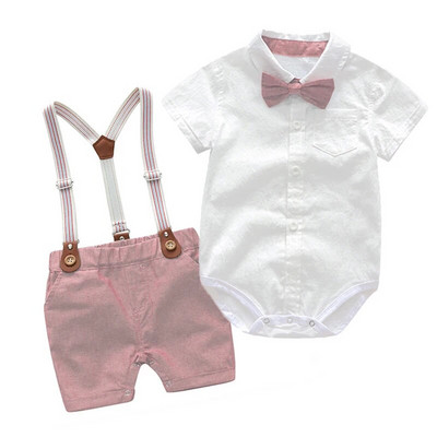 Salopetă pentru băieți Set de îmbrăcăminte Boutique Nou-născut Frumos Cadou de 1-a aniversare Salopetă imprimată Pălărie Set cu funde Tinute nuntă pentru copii