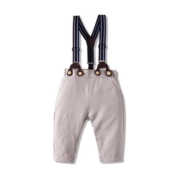 Бебешки комплект гащеризон за момче 2 3 години с панталони с шапка в джентълменски стил Детско облекло за малки деца 3 6 9 12 18 24 месеца