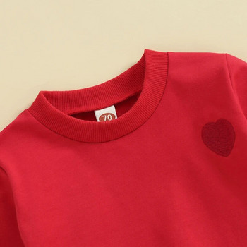 2023-11-03 Lioraitiin 0-3Y Βρεφικά ρούχα για αγόρια Επιστολή για την Ημέρα του Αγίου Βαλεντίνου τύπωμα μακρυμάνικο φούτερ και ελαστικό παντελόνι ρούχα