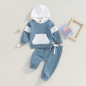 Talvine sügis Beebikomplektid Laste riided Komplektid Mood Kontrastsed Värvid Pikad varrukad Pusa Pusa Püksid Ülikond väikelapse ülikonnale