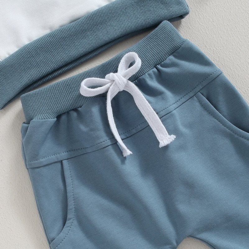 Talvine sügis Beebikomplektid Laste riided Komplektid Mood Kontrastsed Värvid Pikad varrukad Pusa Pusa Püksid Ülikond väikelapse ülikonnale