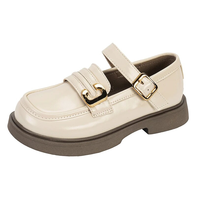 Meiteņu ādas apavi 2023. gada pavasarī un rudenī, jauni bērnu modes apavi, daudzpusīgi melni, vienkārši britu stila zēnu skolas apavi