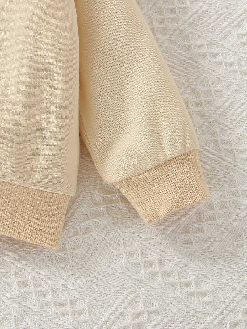 2-osaline sügis/talv beebipoiss, mood vaba aja veetmine vabas õhus sport beebitüdruk aprikoos, soe mugav armas naeratava näomustri komplekt