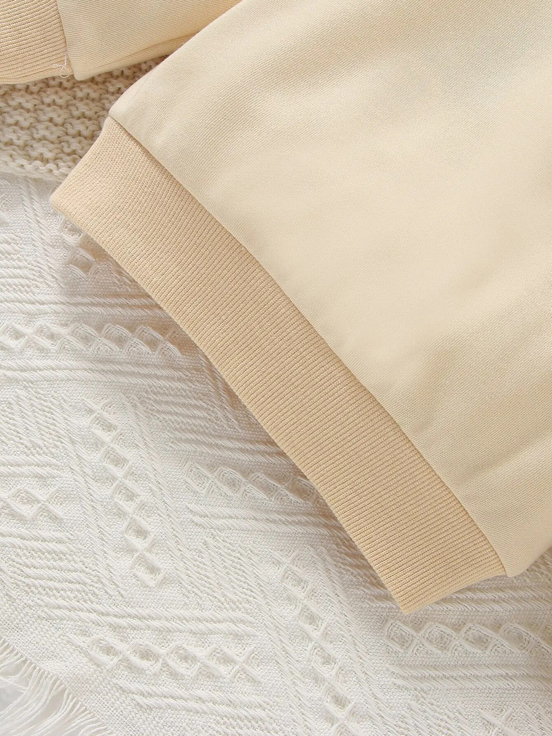 2-osaline sügis/talv beebipoiss, mood vaba aja veetmine vabas õhus sport beebitüdruk aprikoos, soe mugav armas naeratava näomustri komplekt