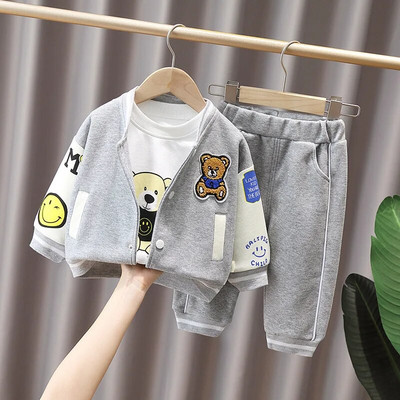 Copil băiețel Seturi de haine pentru bebeluși de la 12 la 18 luni cardigan de desene animate paltoane tricouri albe pantaloni costume pentru copii treninguri băieți