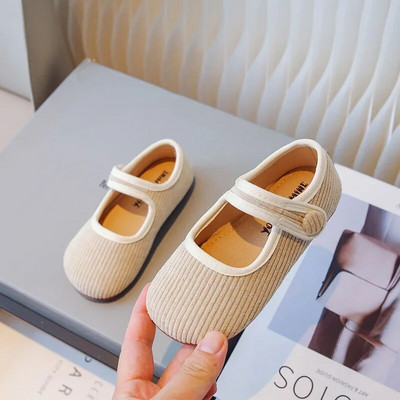 Rudens apavi bērniem korejiešu stila meiteņu elpojošas ādas apavi maziem bērniem, mīkstas plakanas ikdienas apavi Bērnu Mary Janes deju apavi