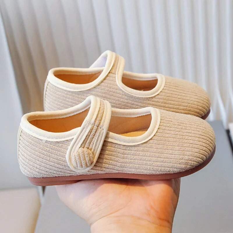 Rudens apavi bērniem korejiešu stila meiteņu elpojošas ādas apavi maziem bērniem, mīkstas plakanas ikdienas apavi Bērnu Mary Janes deju apavi