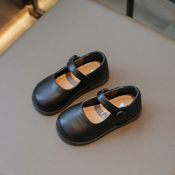 Μαύρα σχολικά δερμάτινα παπούτσια για κορίτσια Νέα μονόχρωμα φθινοπωρινά πολυχρηστικά Παιδικά παπούτσια Mary Jane Μόδα Αντιολισθητικά Παιδικά παπούτσια Princess