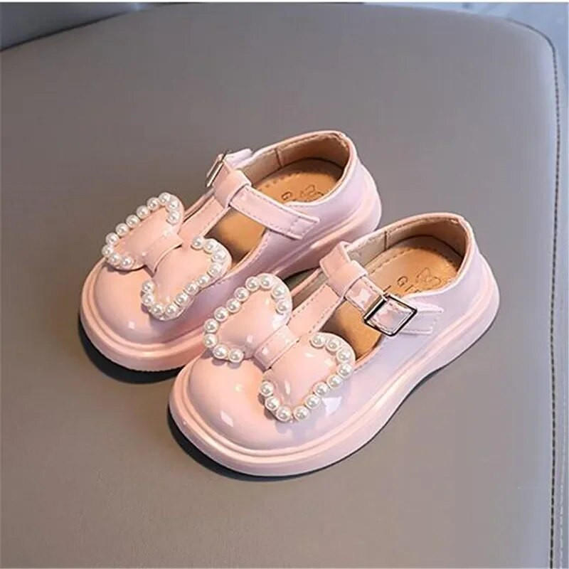 Tüdrukute pulmakingad Vibu nahast kingad tüdrukutele valged peokingad printsessi kingad