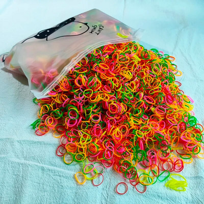 500 buc pentru fete, benzi de cauciuc colorate de unică folosință, benzi elastice pentru păr, bentiță pentru copii, benzi pentru suport pentru coadă de cal, accesorii pentru păr pentru copii